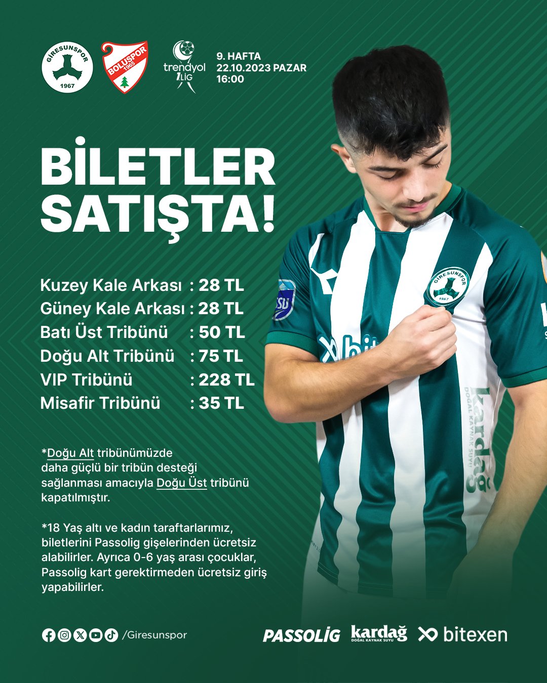 BOLUSPOR MAÇININ BİLETLERİ SATIŞTA!