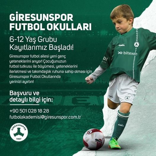 Giresunspor Futbol Okulları kayıtları başladı!