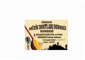 Giresun Müzik Dostları Derneği Konser Düzenleyecek