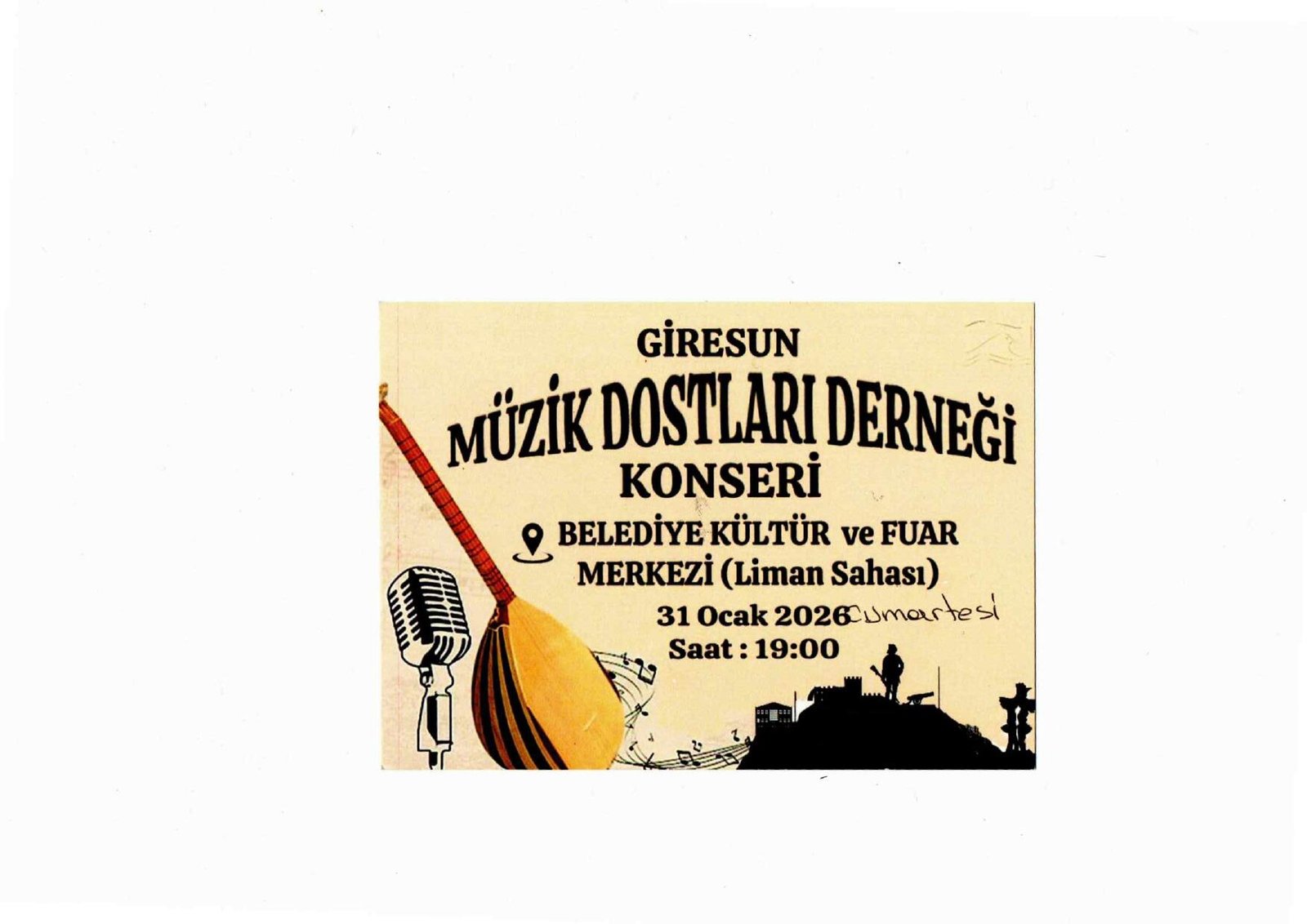 Giresun Müzik Dostları Derneği Konser Düzenleyecek