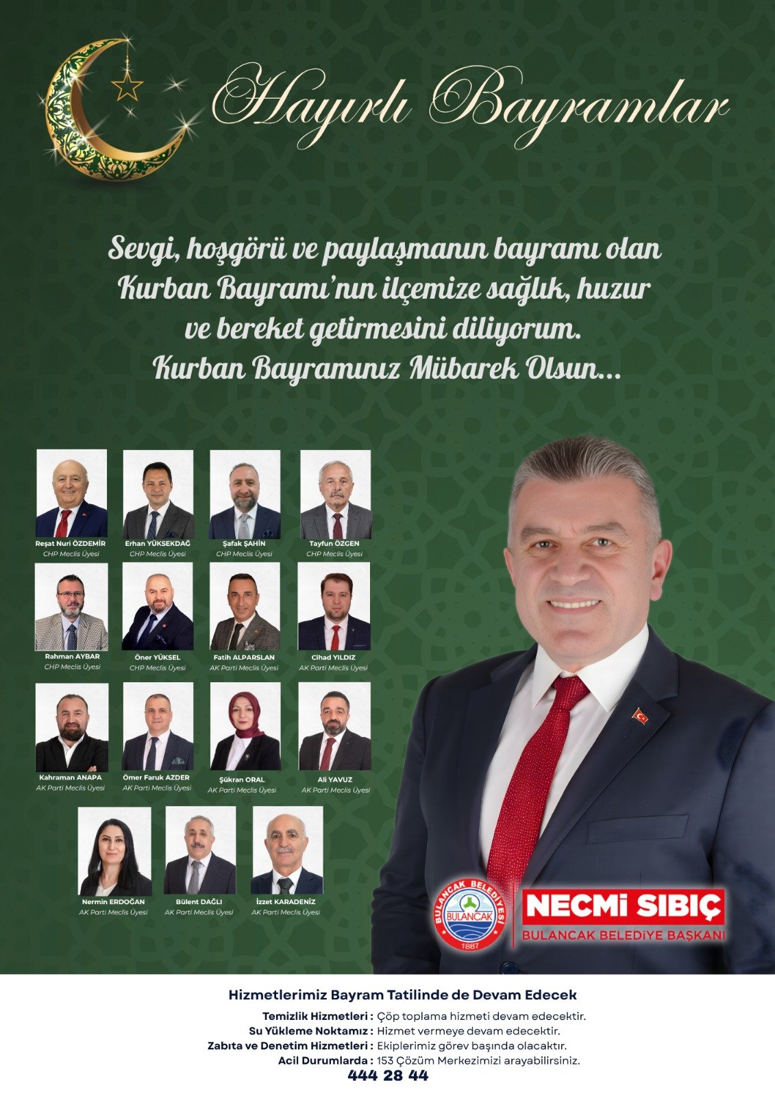 BULANCAK BELEDİYE BAŞKANI NECMİ SIBIÇ BAYRAM MESAJI YAYINLADI!