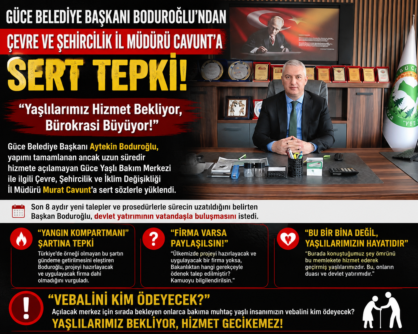 GÜCE BELEDİYE BAŞKANI BODUROĞLU’NDAN ÇEVRE VE ŞEHİRCİLİK İL MÜDÜRÜ CAVUNT’A SERT TEPKİ!